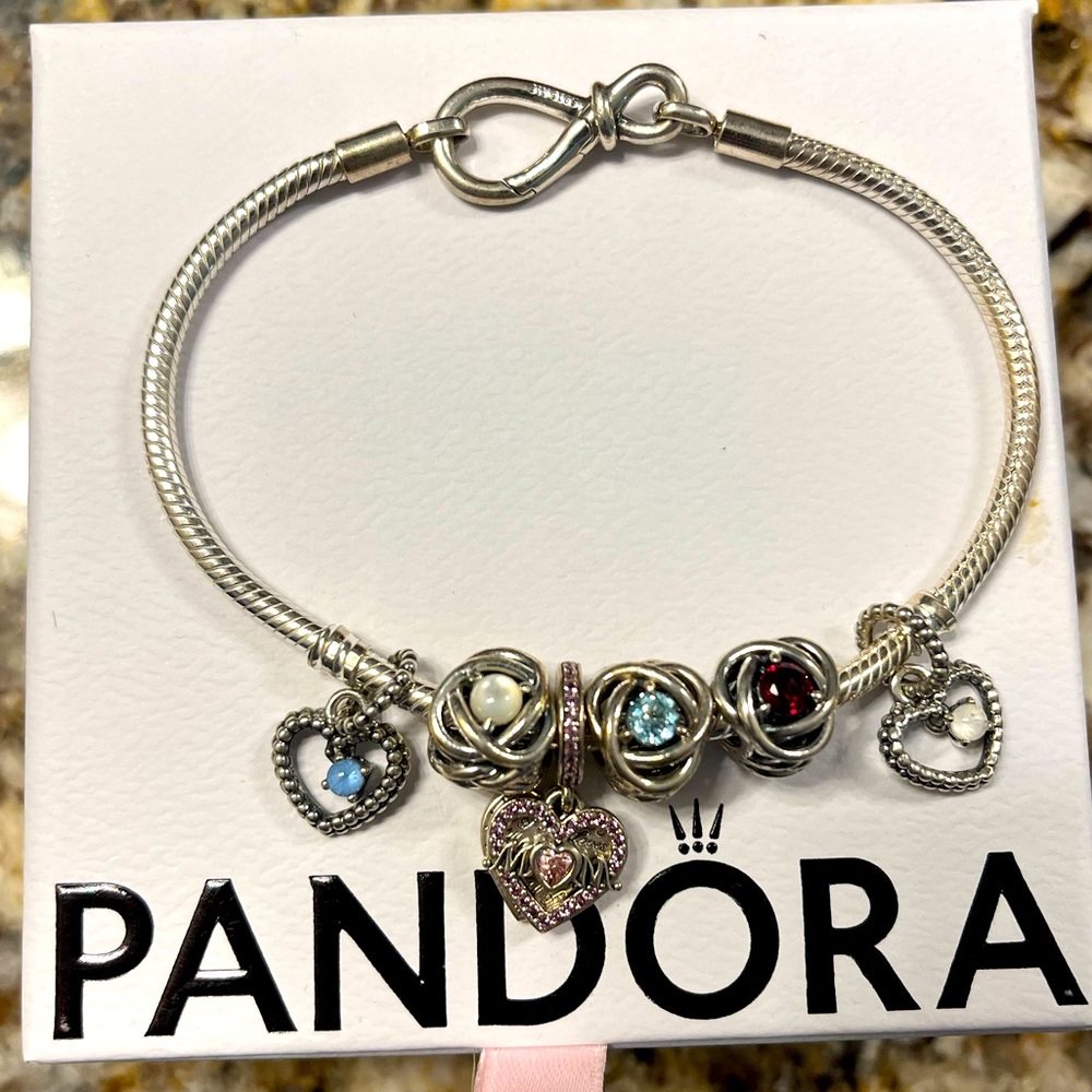 Pandora bracelet and charms